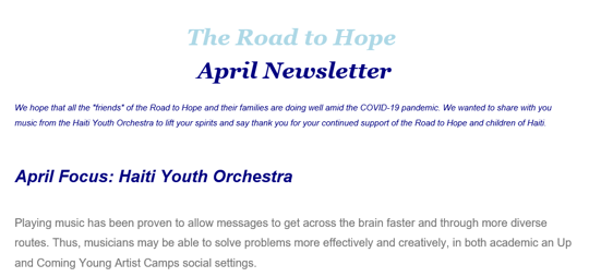 April Newsletter